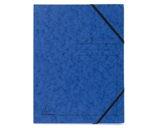 Eckspannmappe mit Gummizug ohne Klappen, Colorspan-Karton 355g, bedruckt, für Format DIN A4 - Blau