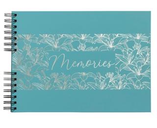 Album photos à spirales 50 pages noires Titane - Turquoise