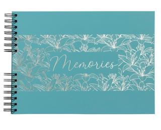 Album photos à spirales 50 pages noires Titane - Turquoise