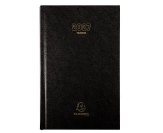 Agenda de bureau Carré Travers 13,5 x 21 cm Journalier Janvier à Décembre 2027 - Noir