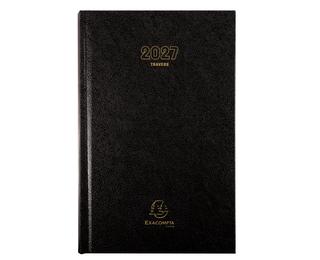 Agenda de bureau Carré Travers 13,5 x 21 cm Journalier Janvier à Décembre 2027 - Noir