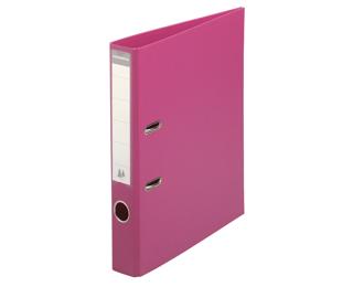 Lever arch file flat packed with separate mechanism, PVC covering cardboard 50 mm spine - A4 size - Fuchsia