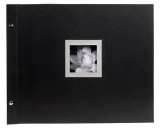 Fotoalbum CEREMONY - met schroeven & hervulbaar - 40 zwarte bladen - 37x29cm - Zwart