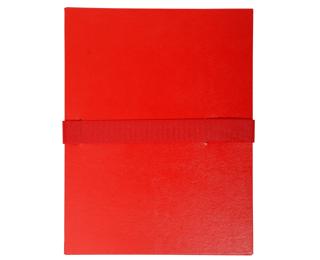 Dokumentenmappe mit dehnbarem Rücken und 1 Klappe, Balacronbezug, Klettverschlussband, 24x32cm für DIN A4 - Rot