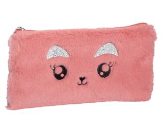 Fourre-tout plat Fourrure 22 x 11 cm - Rose