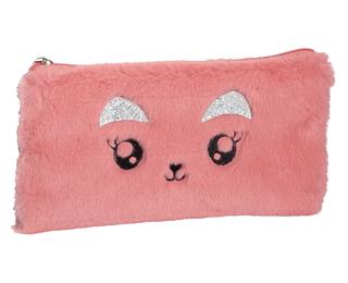 Fourre-tout plat Fourrure 22 x 11 cm - Rose