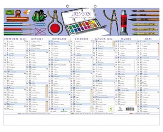Calendrier Ecriture 43 x 33,5 cm Septembre 2025 à Septembre 2026