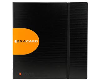 Porte cartes de visite Exacard à pochettes détachables 320 cartes Exactive® - 26,5x25cm - Noir