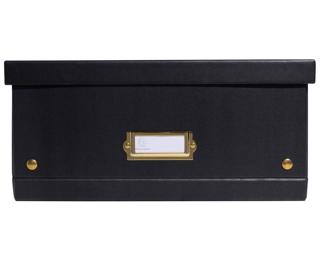 Boîte de rangement à plat carton 33x50x16cm Néo Déco - Noir