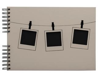 Spiral photo album 50 black pages Instants - Beige
