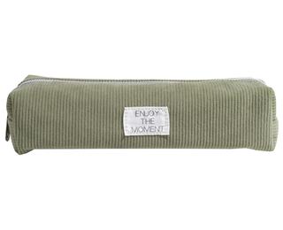 Viereckiges Schlampermäppchen, Cordstoff, Velvet - Khaki