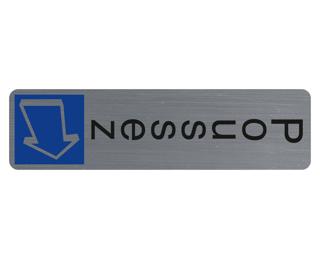 Plaque verticale adhésive imitation aluminium Poussez 4,4x16,5 cm - Gris