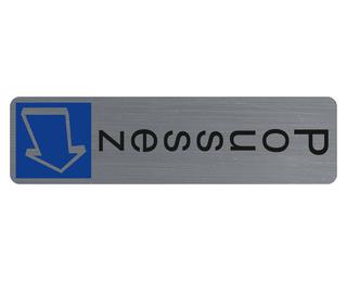 Plaque verticale adhésive imitation aluminium Poussez 4,4x16,5 cm - Gris
