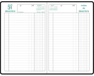 Agenda de bureau Carré Euro et cents Barbara 13,5 x 21 cm Journalier Janvier à décembre 2026 