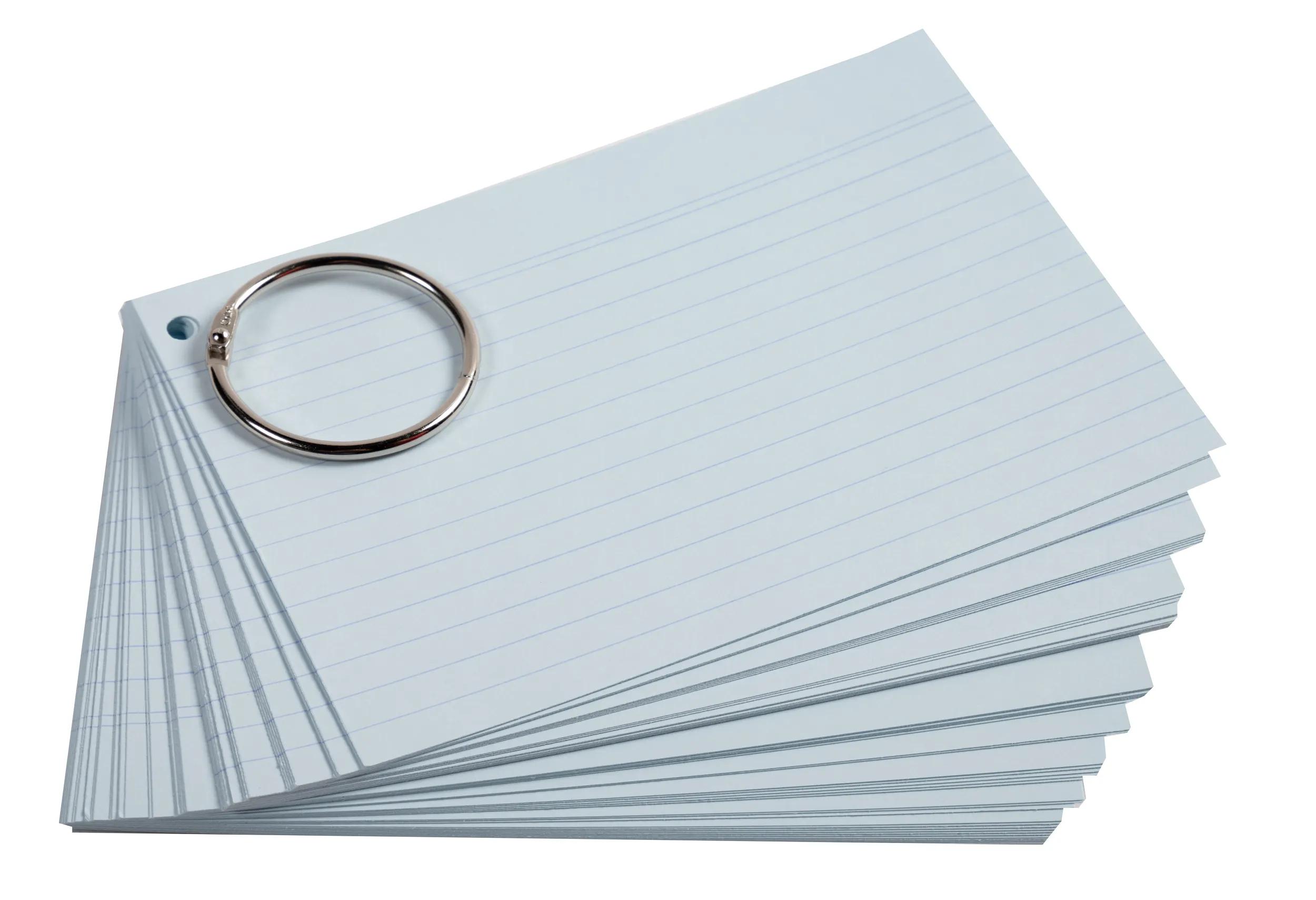 Lot De 500 Fiches Bristol Lignées Avec Anneau - 5 Couleurs Papier Kraft - 7,6 X 12,7 Cm - Pour Révisions, Prises De Notes, Flashcards - Bureau, école, Maison - 9