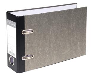 Ordner Standard wolkenmarmoriert, mit 2 Ringen, 70mm Rücken, für Format DIN A5 quer - Grau