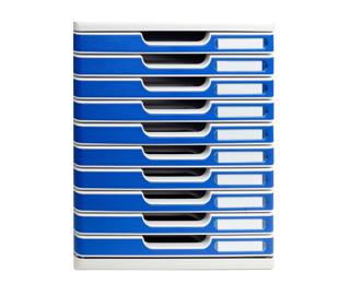 Módulo A4, cajones cerrados + 10 alturas + STOP de seguridad, tamaño: 10 X 26mm OFFICE - Azul