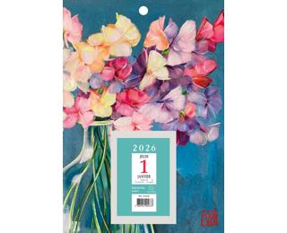 Bloc éphéméride neutre Sophie Adde (6,5 x 9,7 cm) sur support plaque illustrée 18 x 26 cm 2026 