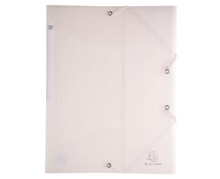 3-flap folder with elastic straps Chromaline 0.5mm polypropylene - A4 size - Frosted