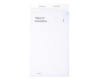 Bloc Maître d'Hôtel 50 feuillets autocopiants numérotés en tripli - Format 8x15 cm 