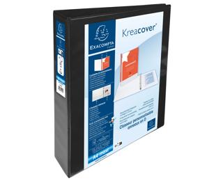Festes Ringbuch PP 1,9mm, 4 Ringe 40mm in D-Form, Rückenbreite 64mm, für DIN A4 Maxi, Kreacover 