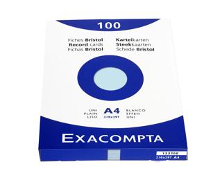 Record Cards Pack 100 Ivory 210X297 Plain - Sky Blue