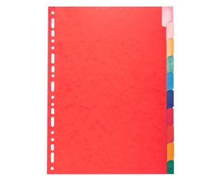 Intercalaires Carte lustrée 225g avec onglets renforcés - 10 positions - A4