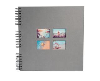 Spiralfotoalbum MILANO 32x32 cm, 60 schwarze Seiten - Grau