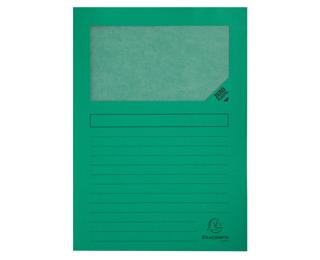 Packung mit 100 Fenstermappen Forever 130g, 22x31 cm für DIN A4, plastikfrei - Intensivgrün
