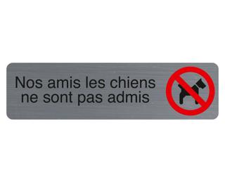 Plaque adhésive imitation aluminium Nos amis les chiens 16,5X4,4 cm - Gris