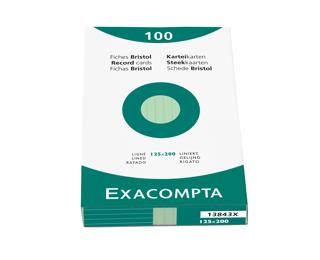 Exacompta Record Cards Pack 100 Blue 125X200 Lined - Green
