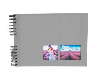 Wirebound album 50 pages Black 32x22cm MILANO - Grey