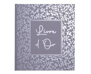 Livre d'or 140 pages tranche argent AutentiK - Bleu gris