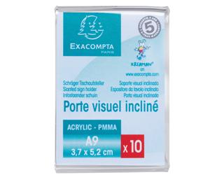 Set mit 10 Tischaufstellern A9, Hochformat, Exacryl - Kristall