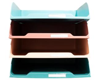 Exacompta Pack of 4 Letter Trays COMBO Styli Skandi - Assorted colours