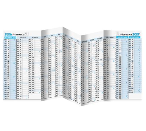 Planexa - Planning Mural 15 Mois 5 Volets - 18 X 33 Cm - Exacompta Pas Cher | Bureau Vallée