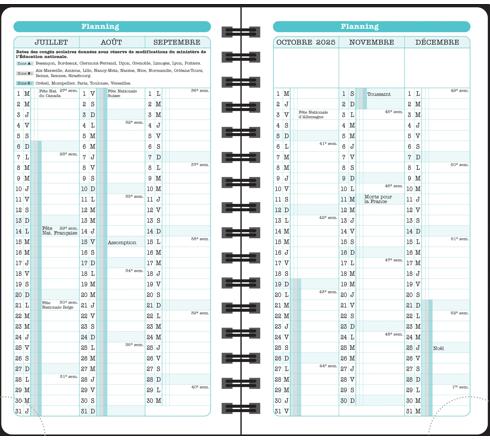 Agenda De Poche Exacompta Lady 16S 2026 – Semainier Spirale 9x16 Cm, Pages Clairefontaine, Fabriqué En France