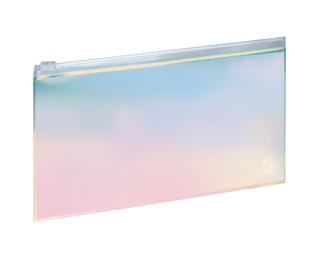 Pochette plate zippée Iris 22 x 12 cm - Bleu
