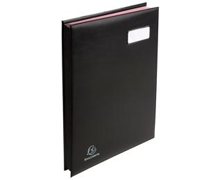 Signature book PVC, pocket on the page corner to maintain the document - 24 compartments - Black