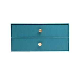 Module à deux tiroirs OfficeByMe - Bleu canard