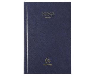 Agenda de bureau Carré Travers 13,5 x 21 cm Journalier Janvier à décembre 2026 - Couleurs assorties