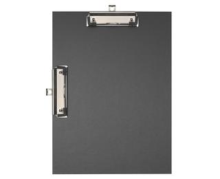 Porte-bloc double clip papier enduit - Format 23x32cm pour A4 - Noir