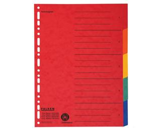 Register Karton, 24,0 x 29,7cm, 230g/m2 Manila-RC-Krt., 5-teilig - Farben sortiert