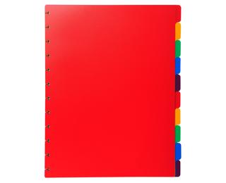 Intercalaires polypropylènes couleurs 10 positions pour porte-vues à anneaux 