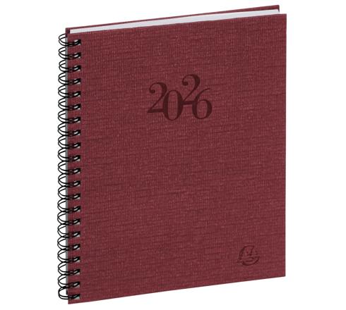 Agenda de poche Lady 16S spiralé Ondine 9 x 16 cm Semainier janvier à décembre 2026 - Couleurs assorties