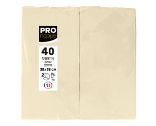 Paquet de 40 serviettes micro gaufrées ouate 2 plis - pliées 1/8