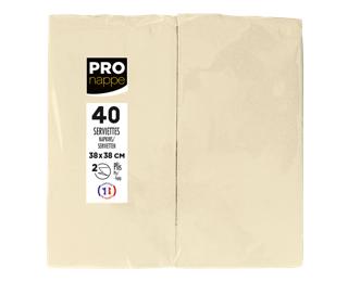 Pack of 40 Micro-Embossed 1/8 Wadded Napkings, 38x38cm. - Ivory
