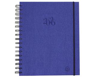 Agenda de bureau Journée planifiée 22S spiralé Carte Napura 18,5 x 22,5 cm Journalier Janvier à Décembre 2026 - Bleu