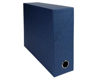 Boite transfert Dos 90mm papier toilé - Bleu foncé