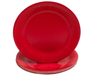 20 round cardboard plates, Ø 23 cm - Red
